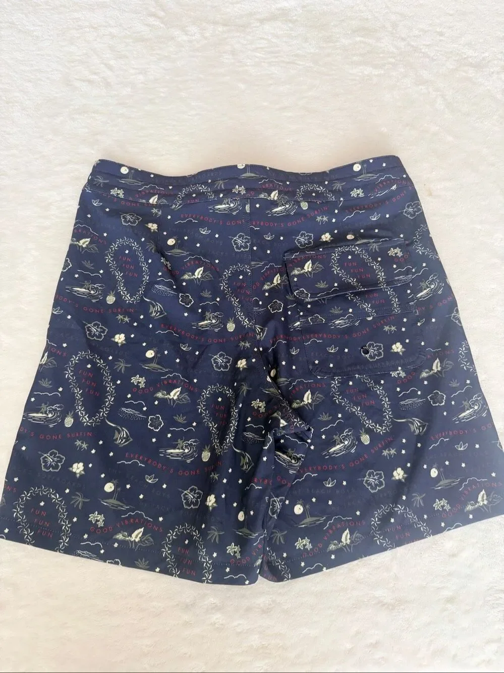 JACK’S SURFBOARDS x The Beach Boys Men’s Board Shorts 31 Navy Hawaiian Surf Prin